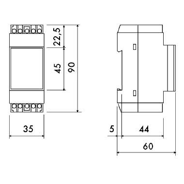 Trasformatore 10VA per servizio continuo uscite 12-12-24V 2DIN, montaggio a retroquadro IP40 product photo Photo 02 3XL