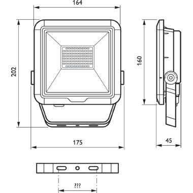 LED Module, system flux 2500 lm - 840 bianco neutro - Power supply unit - Angolo del fascio molto largo 100° - 175 mm - Colore: Gray and black product photo Photo 02 3XL