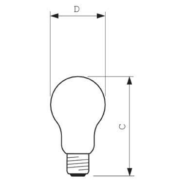 Bassa Tensione A60 - Standard-shaped incandescent lamp - Classe di efficienza energetica (ELL): D - Temperatura di colore correlata (Nom): 2700 K product photo Photo 03 3XL