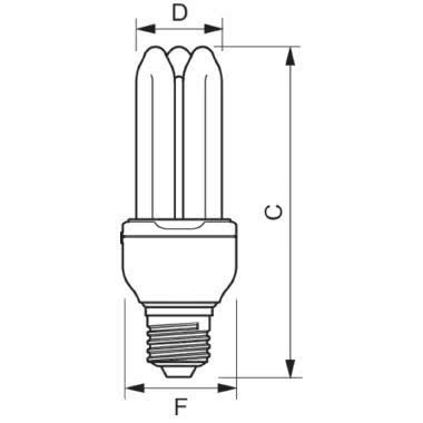 GENIE - Compact fluorescent lamp with integrated ballast - Classe di efficienza energetica (ELL): A - Temperatura di colore correlata (Nom): 2700 K product photo Photo 03 3XL
