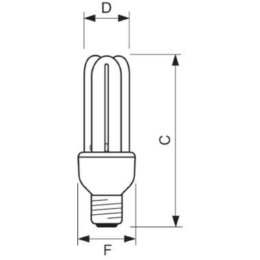 GENIE - Compact fluorescent lamp with integrated ballast - Classe di efficienza energetica (ELL): A - Temperatura di colore correlata (Nom): 2700 K product photo Photo 03 3XL