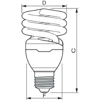 Tornado T2 - Compact fluorescent lamp with integrated ballast - Classe di efficienza energetica (ELL): A - Temperatura di colore correlata (Nom): 2700 product photo Photo 03 3XL