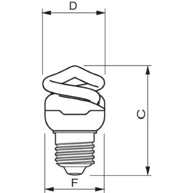Tornado T2 - Compact fluorescent lamp with integrated ballast - Classe di efficienza energetica (ELL): A - Temperatura di colore correlata (Nom): 2700 product photo Photo 03 3XL