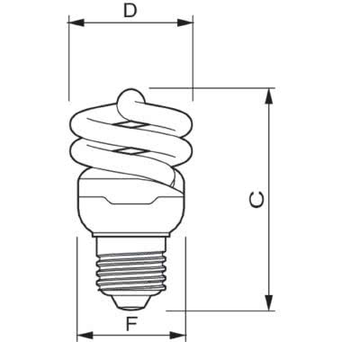 Tornado T2 - Compact fluorescent lamp with integrated ballast - Classe di efficienza energetica (ELL): A - Temperatura di colore correlata (Nom): 6500 product photo Photo 03 3XL