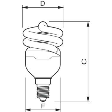 Tornado T2 - Compact fluorescent lamp with integrated ballast - Classe di efficienza energetica (ELL): A - Temperatura di colore correlata (Nom): 2700 product photo Photo 03 3XL