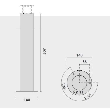Prisma PALO JOKER P D90 H500 INOX product photo Photo 02 3XL