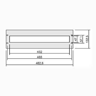 Pannello di chiusura frontale da 19 pollici, 24 moduli DIN product photo Photo 01 3XL