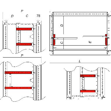 Supporto orizzontale parziale e totale, profondit&agrave; 245 mm, confezione 2 pezzi product photo Photo 01 3XL