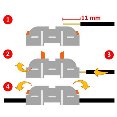 RAYBLOCK (PACK da 50 PZ) Connettori unipolari, ingresso bilaterale, serraggio a leva. Sezioni 0.5 - 4 mm2 - 600 V - 32 A. product photo Photo 03 3XL
