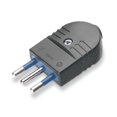 Spina serie azzurra 2p+t 10a nera product photo Photo 01 3XL