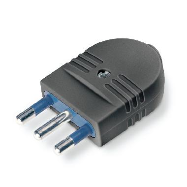 Spina serie azzurra 2p+t 16a nera product photo Photo 01 3XL