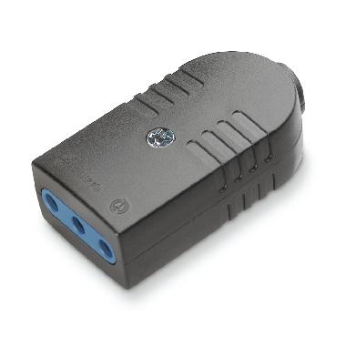 Presa serie azzurra 2p+t 10a nera product photo Photo 01 3XL