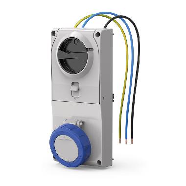 Presa interbloccata da incasso Proxima 16A 2P+T 200-250V 6H con interblocco meccanico e base portafusibili product photo Photo 01 3XL