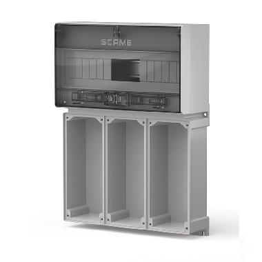 Base per tre prese Proxima 16/32A con centralino 16 DIN product photo Photo 01 3XL