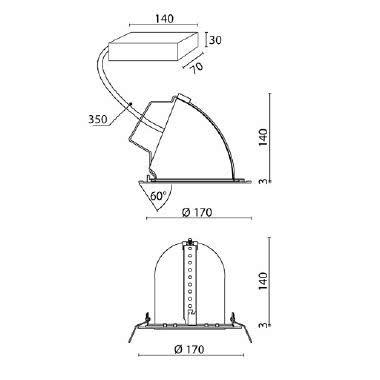 TOR 15 MCL ORIENTABILE tipologia Incassi tondi famiglia TOR ORIENTABILE / 15 MCL Bianco product photo Photo 03 3XL