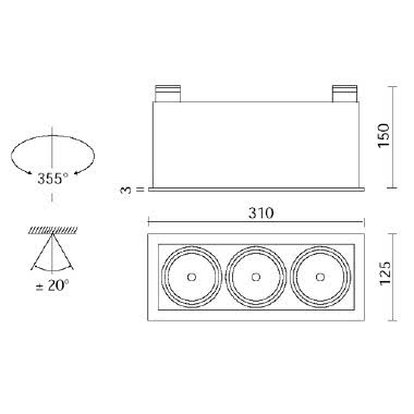 MATRIX MINI EMME 3 tipologia Incassi quadri famiglia MATRIX / Mini Bianco product photo Photo 03 3XL