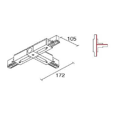 Congiunzione a T - Terra SX tipologia Binari famiglia SITRACK / plafone 0,250 kg product photo Photo 02 3XL