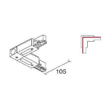 Congiunzione a 90 tipologia Binari famiglia SITRACK / plafone 0,250 kg product photo Photo 02 3XL