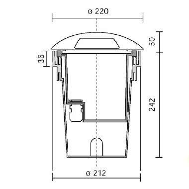 OLODUM STANDARD COVER LED tipologia Incassi tondi famiglia OLODUM COVER / Standard Vetro satinato temprato product photo Photo 03 3XL