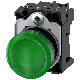 Indicatore luminoso, 22 mm, rotondo, in plastica, colore verde, gemma, liscia, AC/DC 24 V product photo Photo 01 2XS