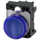 Indicatore luminoso, 22 mm, rotondo, in plastica, colore blu, gemma, liscia, AC/DC 24 V product photo Photo 01 2XS