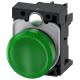 Indicatore luminoso, 22 mm, rotondo, in plastica, colore verde, gemma, liscia, AC 110 V product photo Photo 01 2XS