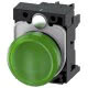 Indicatore luminoso, 22 mm, rotondo, in plastica, colore verde, gemma, liscia, AC 230 V product photo Photo 01 2XS