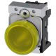 Indicatore luminoso, 22 mm, rotondo, in metallo lucido, colore giallo, gemma, liscia, AC/DC 24 V product photo Photo 01 2XS