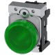 Indicatore luminoso, 22 mm, rotondo, in metallo lucido, colore verde, gemma, liscia, AC/DC 24 V product photo Photo 01 2XS