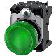 Indicatore luminoso, 22 mm, rotondo, in metallo lucido, colore verde, gemma, liscia, AC 230 V product photo Photo 01 2XS
