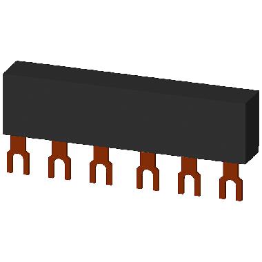 Sbarre collettrici trifase, interdistanza modulare di 45 mm per 2 interruttori, attacchi a forcella product photo Photo 01 3XL