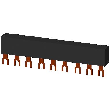 Sbarre collettrici trifase, interdistanza modulare di 45 mm per 3 interruttori, attacchi a forcella product photo Photo 01 3XL