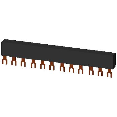 Sbarre collettrici trifase, interdistanza modulare di 45 mm per 4 interruttori, attacchi a forcella product photo Photo 01 3XL