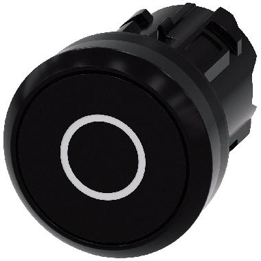 Pulsante, 22 mm, rotondo, in plastica, colore nero, iscrizione: O, bottone product photo Photo 01 3XL