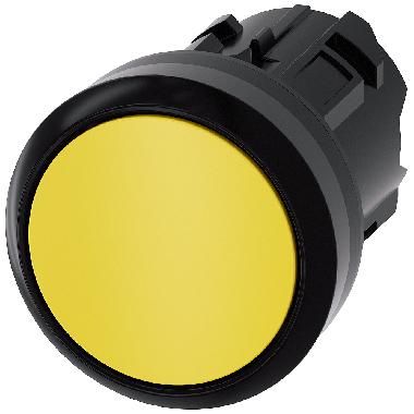 Pulsante, 22 mm, rotondo, in plastica, colore giallo, bottone product photo Photo 01 3XL