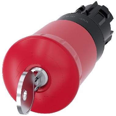 Pulsante a fungo di arresto di emergenza, 22 mm, rotondo, in plastica, rosso, con serratura Siemens, C product photo Photo 01 3XL
