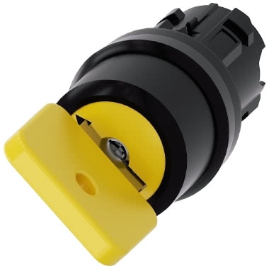 Selettore a chiave O.M.R., 22 mm, rotondo, in plastica, colore giallo, estrazione chiave O product photo Photo 01 3XL
