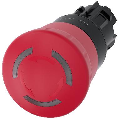 Pulsante a fungo di ARRESTO DI EMERGENZA, illuminato, 22 mm, rotondo, in plastica, colore rosso, 40 mm product photo Photo 01 3XL