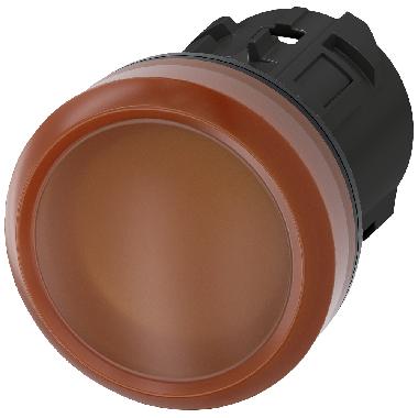 Indicatore luminoso, 22 mm, rotondo, in plastica, colore ambra, gemma, liscia product photo Photo 01 3XL