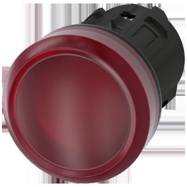 Indicatore luminoso, 22 mm, rotondo, in plastica, colore rosso, gemma, liscia product photo Photo 01 3XL