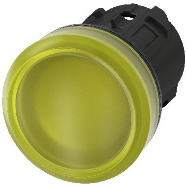 Indicatore luminoso, 22 mm, rotondo, in plastica, colore giallo, gemma, liscia product photo Photo 01 3XL