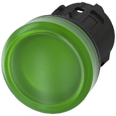 Indicatore luminoso, 22 mm, rotondo, in plastica, colore verde, gemma, liscia product photo Photo 01 3XL