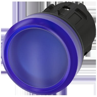 Indicatore luminoso, 22 mm, rotondo, in plastica, colore blu, gemma, liscia product photo Photo 01 3XL