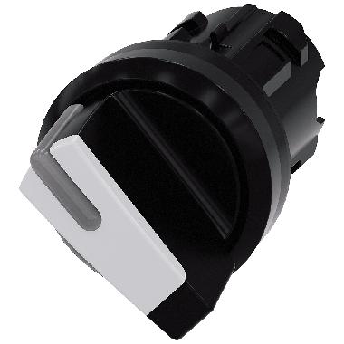 Selettore, illuminabile, 22 mm, rotondo, in plastica, colore nero, bianco product photo Photo 01 3XL