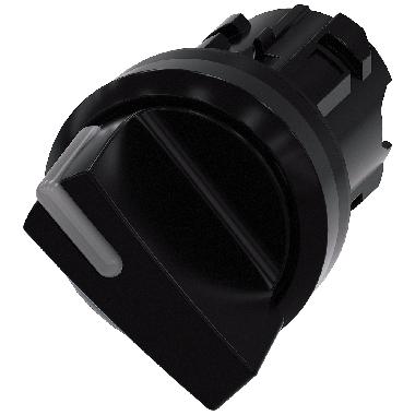 Selettore, illuminabile, 22 mm, rotondo, in plastica, colore nero, selettore corto product photo Photo 01 3XL