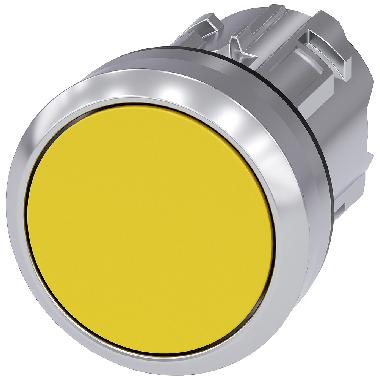 Pulsante, 22 mm, rotondo, in metallo lucido, colore giallo, bottone product photo Photo 01 3XL
