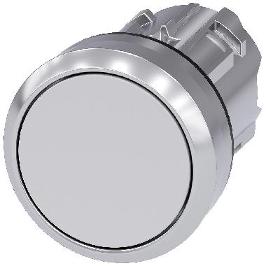 Pulsante, 22 mm, rotondo, in metallo lucido, colore bianco, bottone product photo Photo 01 3XL