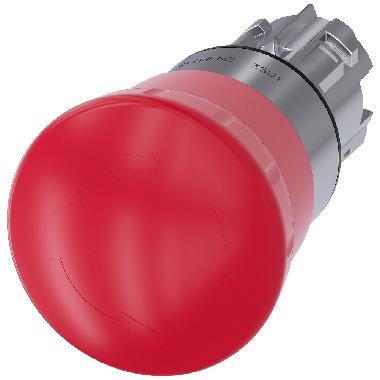 Pulsante a fungo di ARRESTO DI EMERGENZA, 22 mm, rotondo, in metallo lucido, colore rosso, sblocco a rotazione product photo Photo 01 3XL