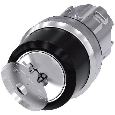 Selettore a chiave RONIS, 22 mm, rotondo, in metallo lucido, estrazione chiave O product photo Photo 01 3XL