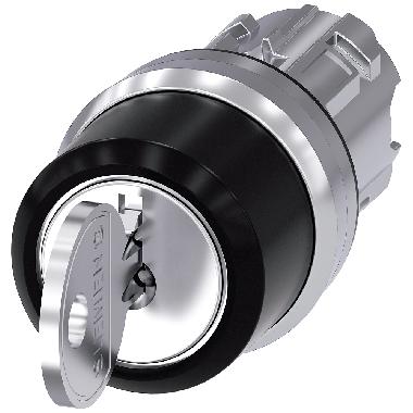 Selettore a chiave RONIS, 22 mm, rotondo, in metallo lucido, estrazione chiave I+O+II product photo Photo 01 3XL